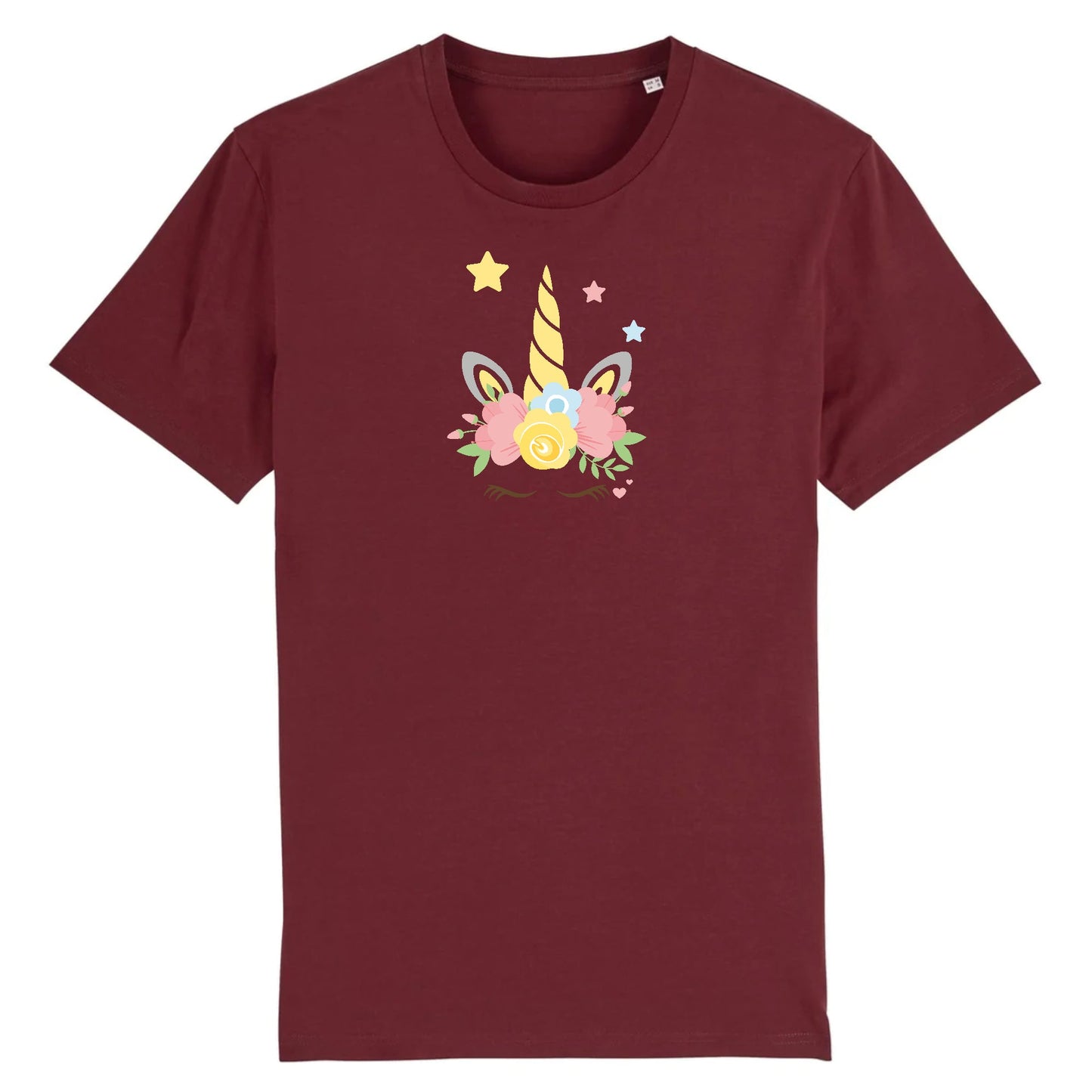 T shirt Unisex Licorne couronne fleurs