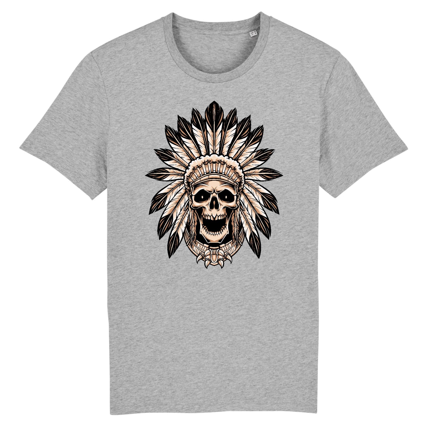 T shirt tête de mort indienne