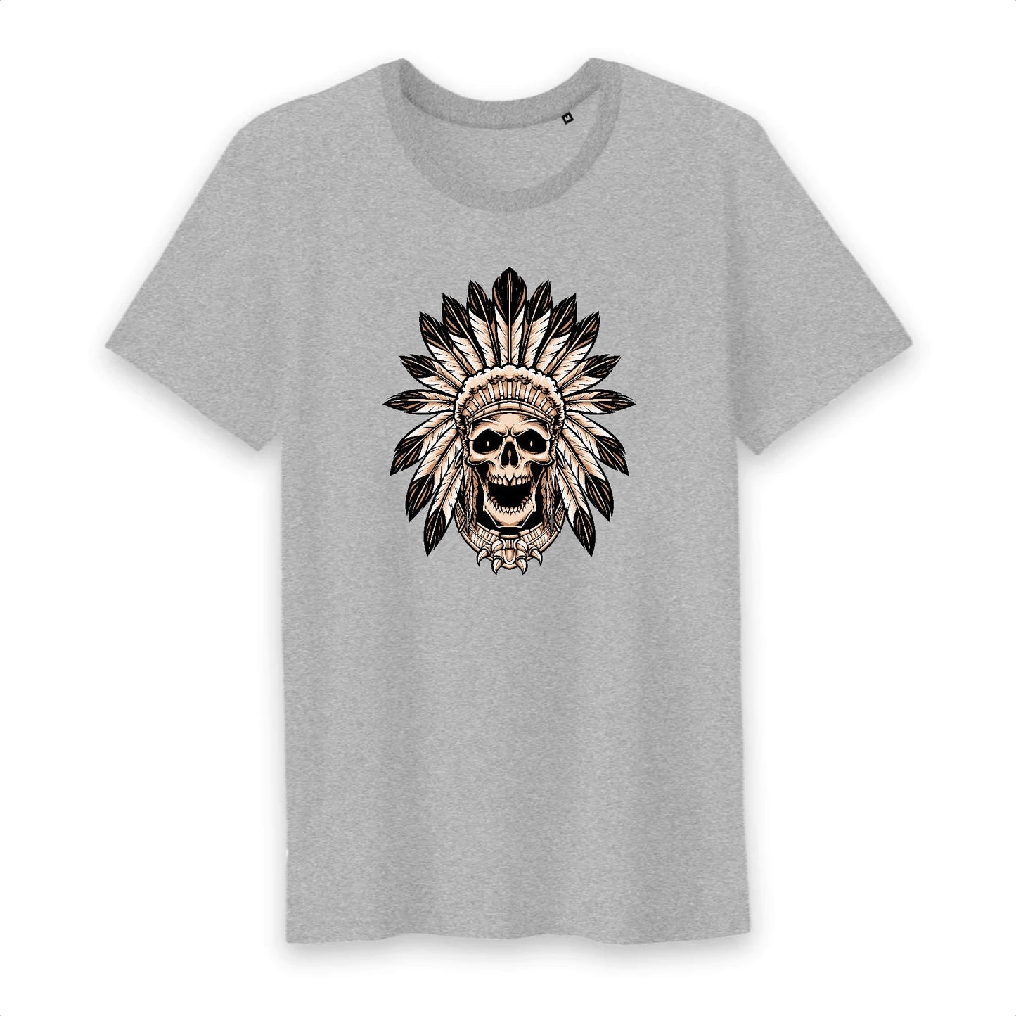 T shirt homme col rond Tête de Mort indienne