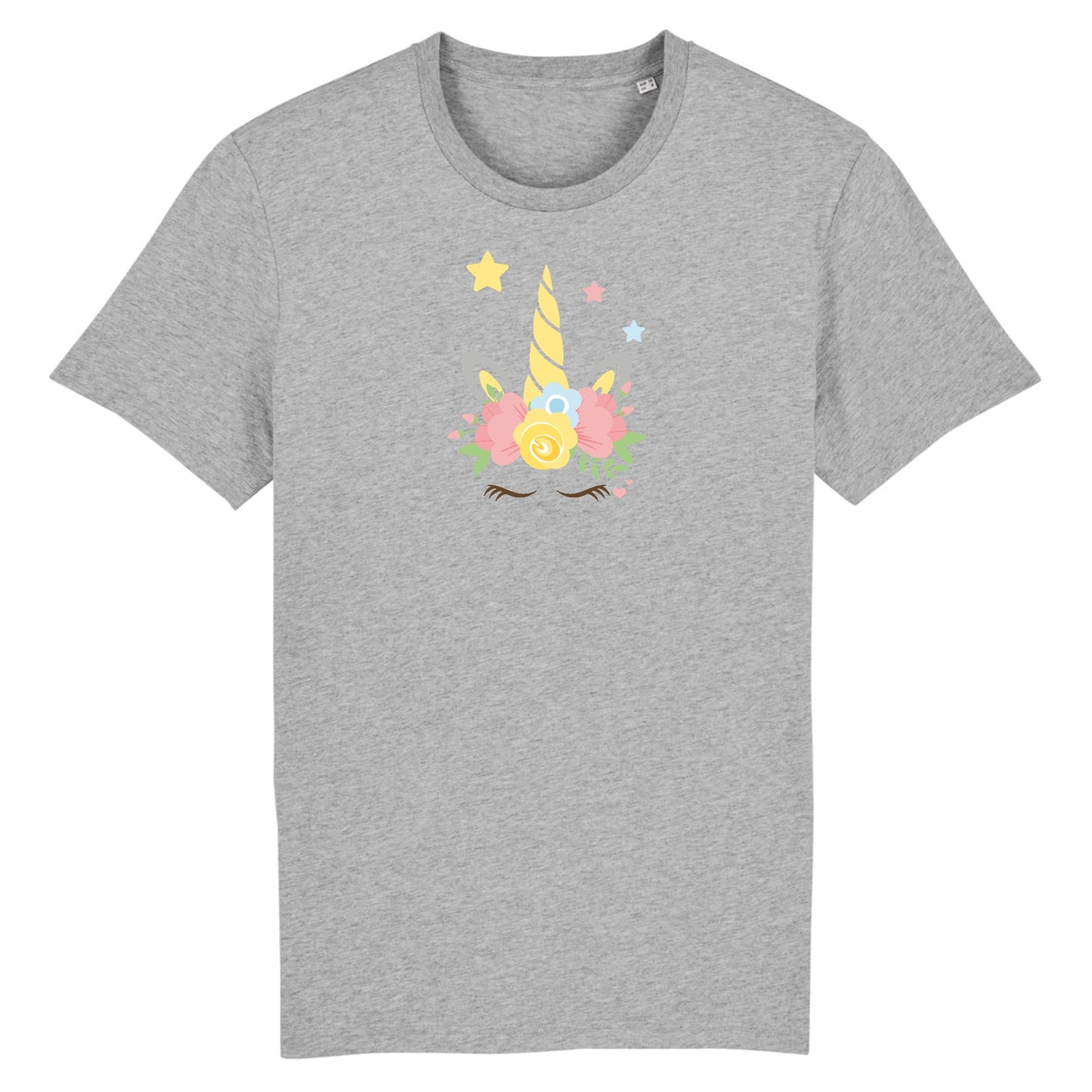 T shirt Unisex Licorne couronne fleurs