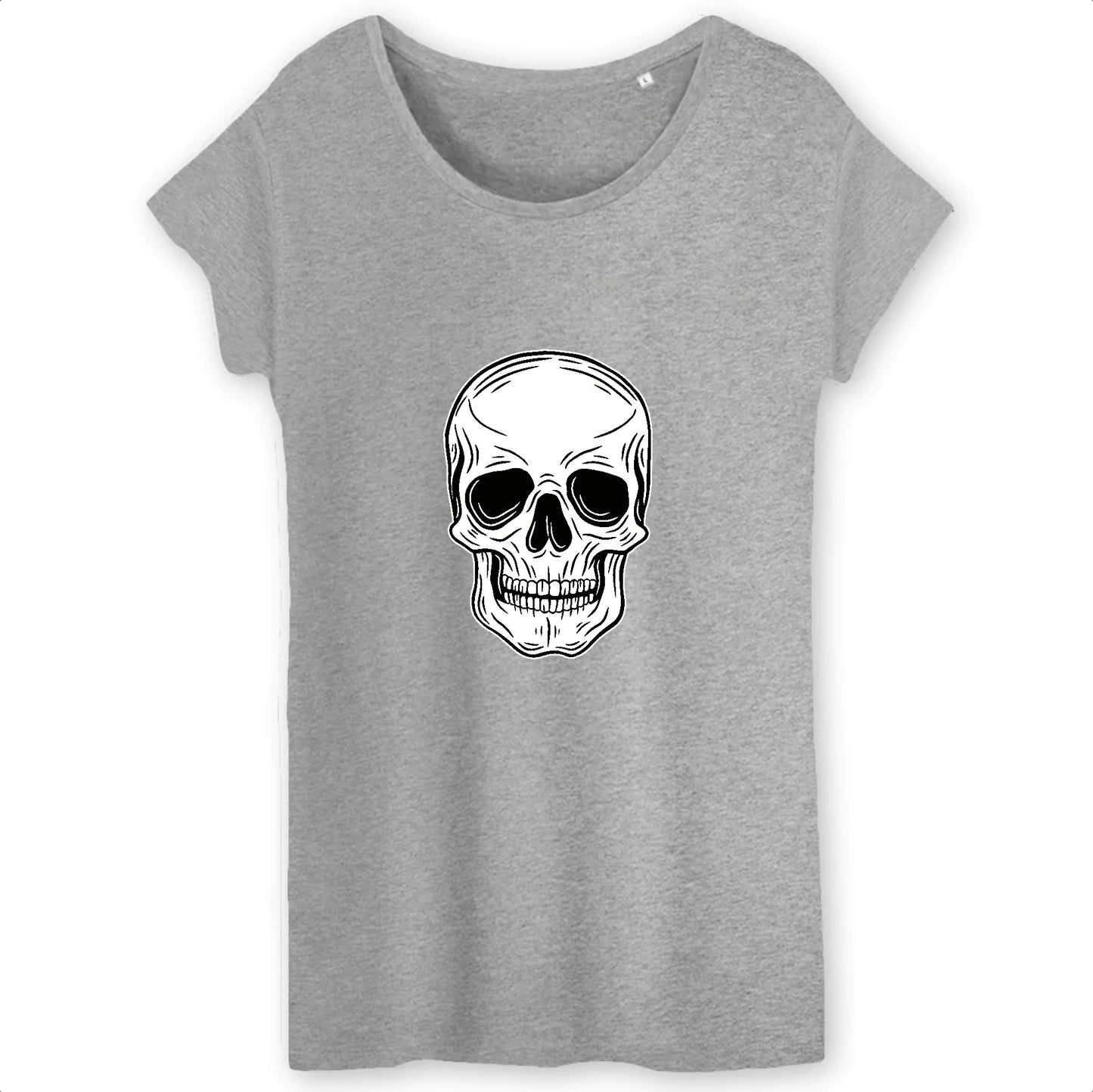 T shirt Femme Tête de Mort Blanche