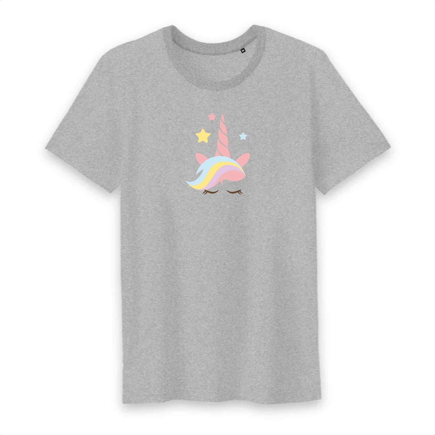 T shirt homme col rond Licorne avec corne rose