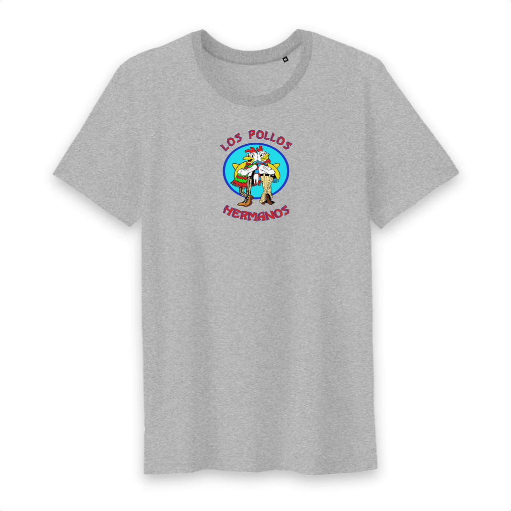 T-Shirt Homme Breaking Bad - Los Pollos Hermanos / Walter White - Blanc, 100% Coton