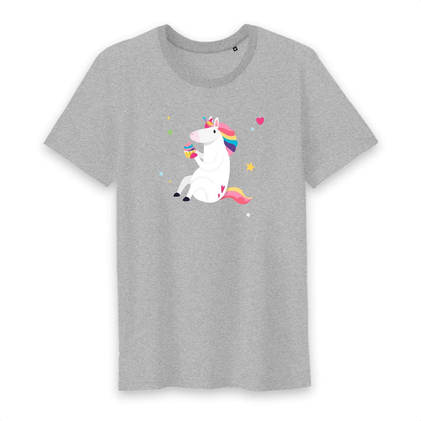 T shirt Homme col rond Licorne avec cupcake