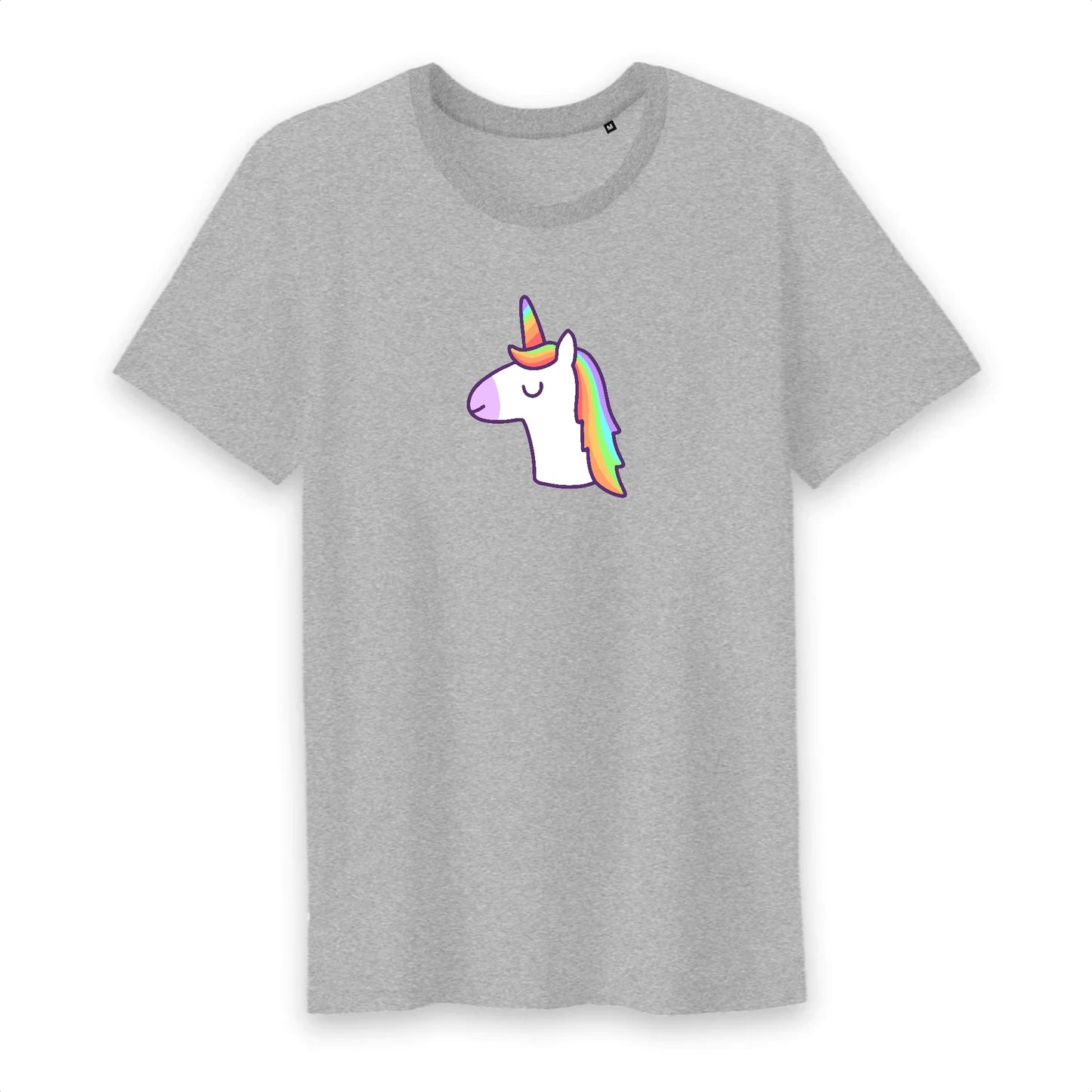 T shirt homme col rond Licorne avec les yeux fermés