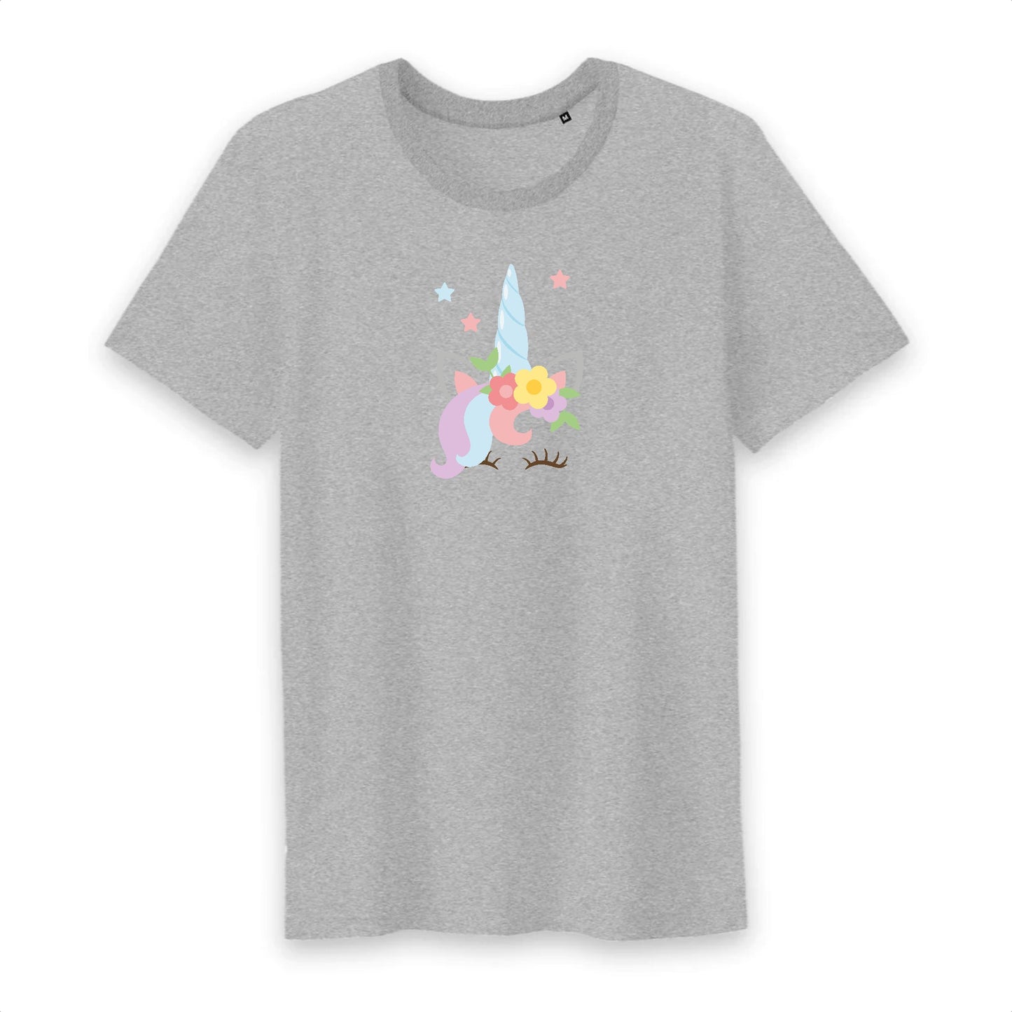 T shirt homme col rond Licorne avec fleurs