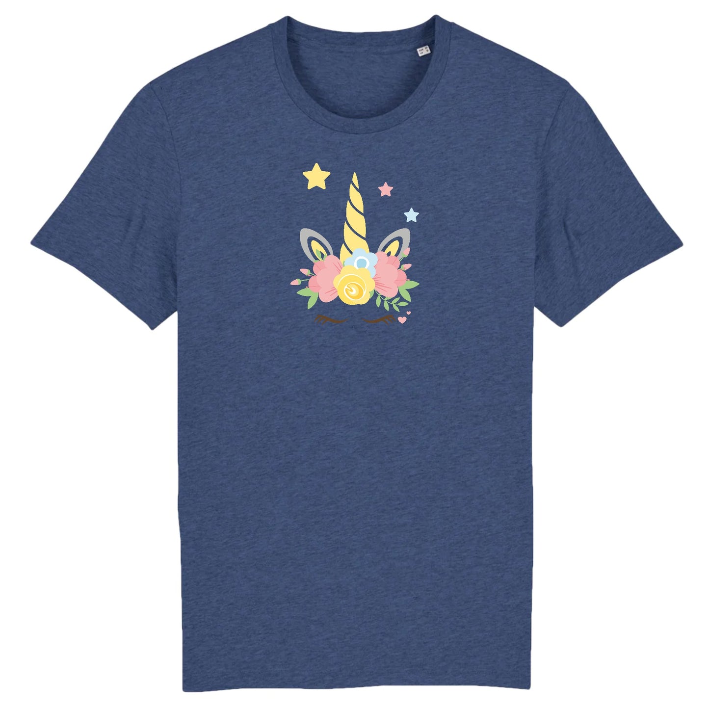 T shirt Unisex Licorne couronne fleurs