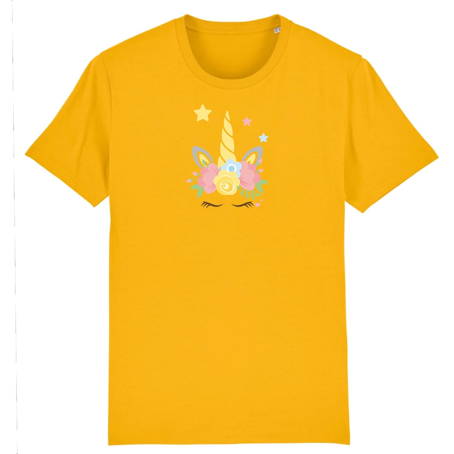 T shirt Unisex Licorne couronne fleurs