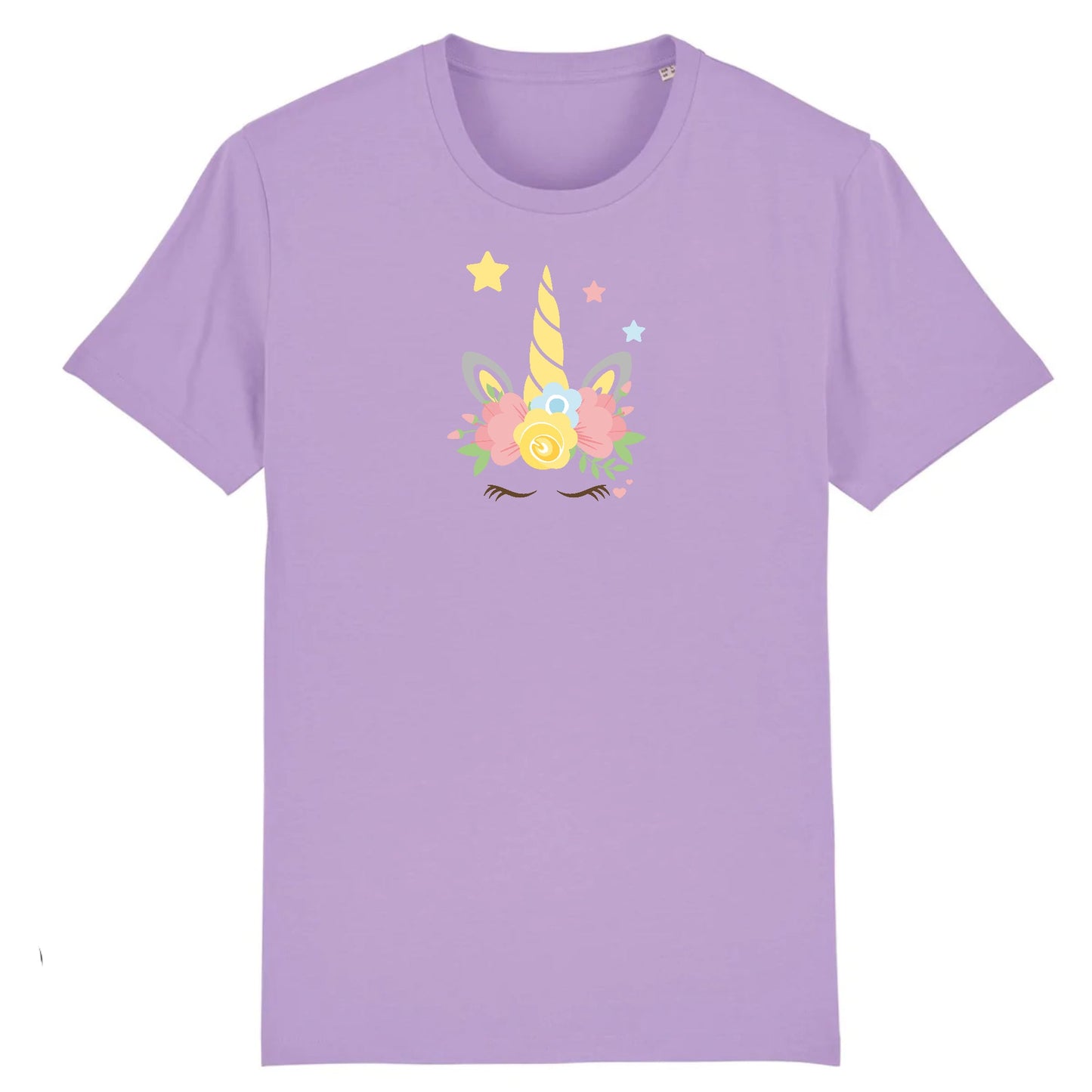 T shirt Unisex Licorne couronne fleurs