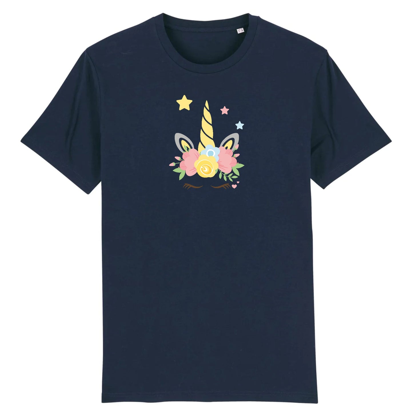 T shirt Unisex Licorne couronne fleurs