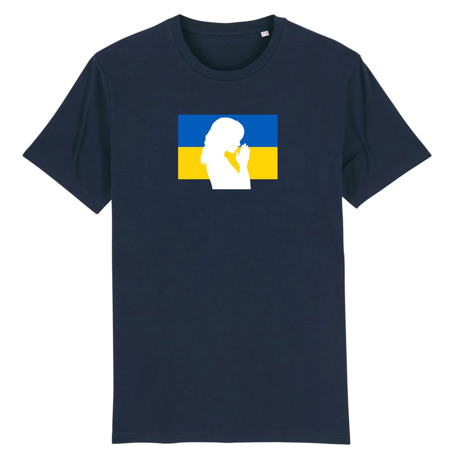 T shirt Unisex Ukraine Silhouette de Femme en Prière