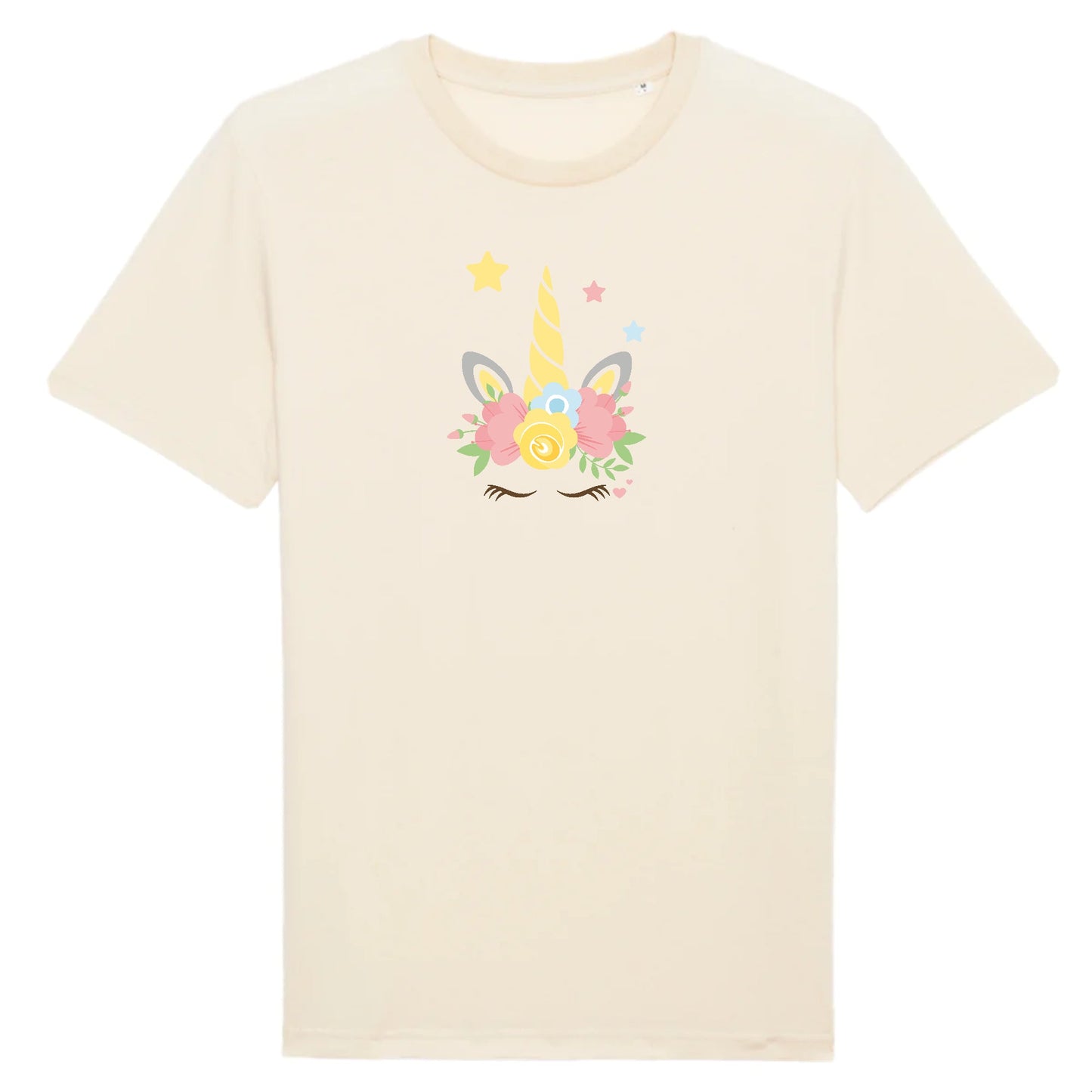 T shirt Unisex Licorne couronne fleurs