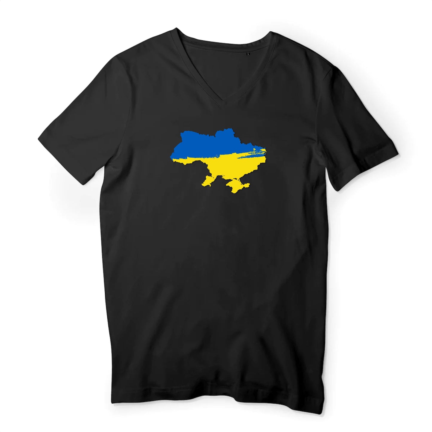 T shirt homme col V Ukraine carte