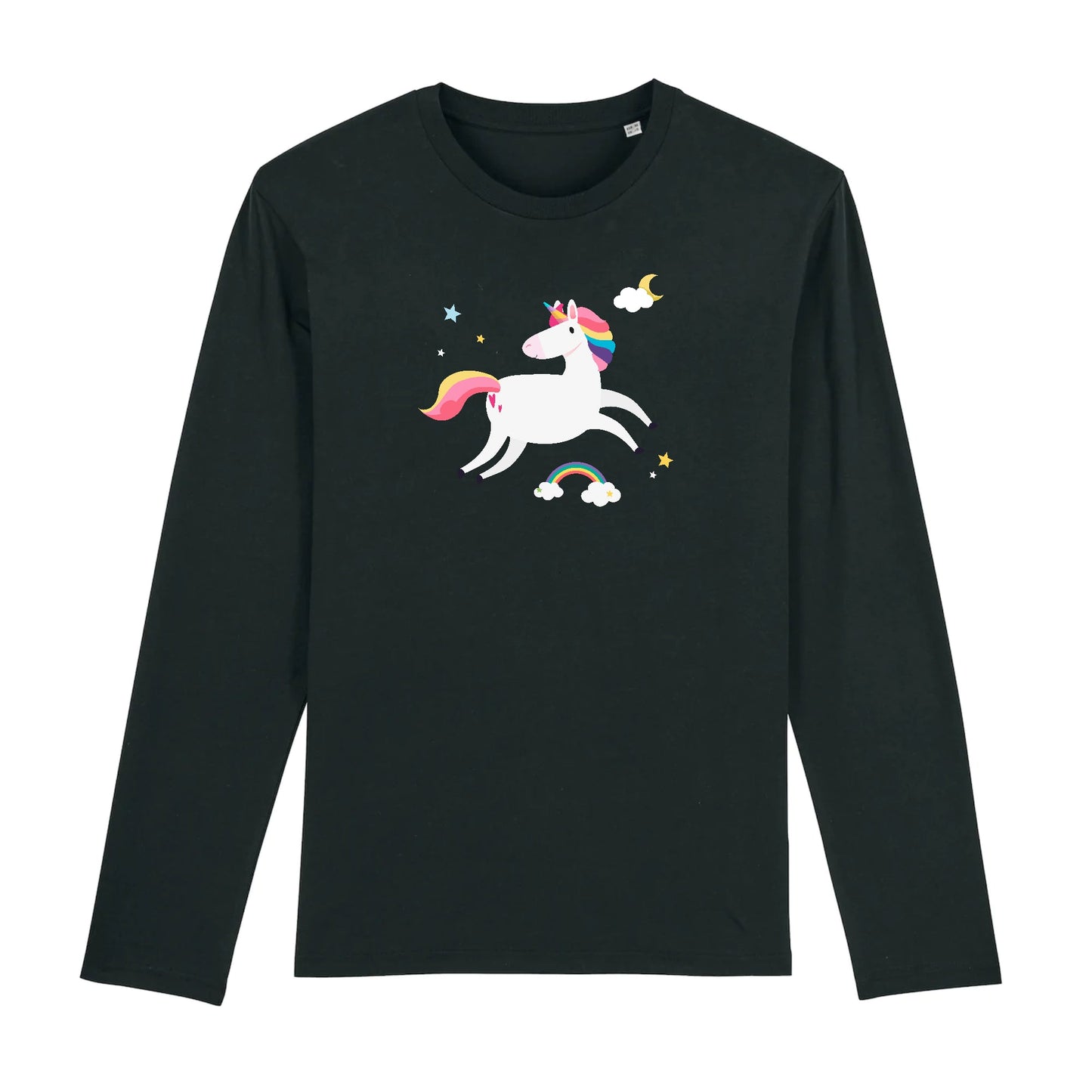 T shirt Manches longues Homme Licorne sur les Nuages