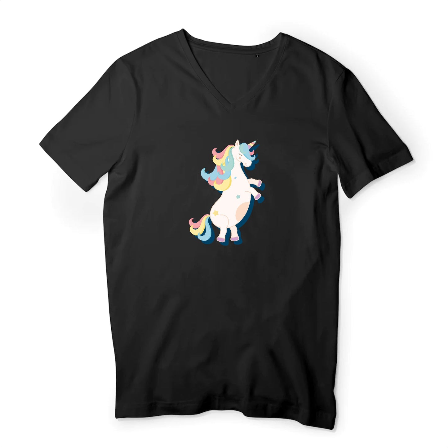T shirt homme col V Licorne danse
