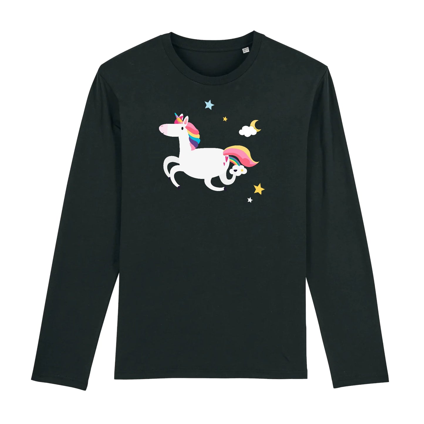T shirt Manches Longues homme Licorne et étoiles