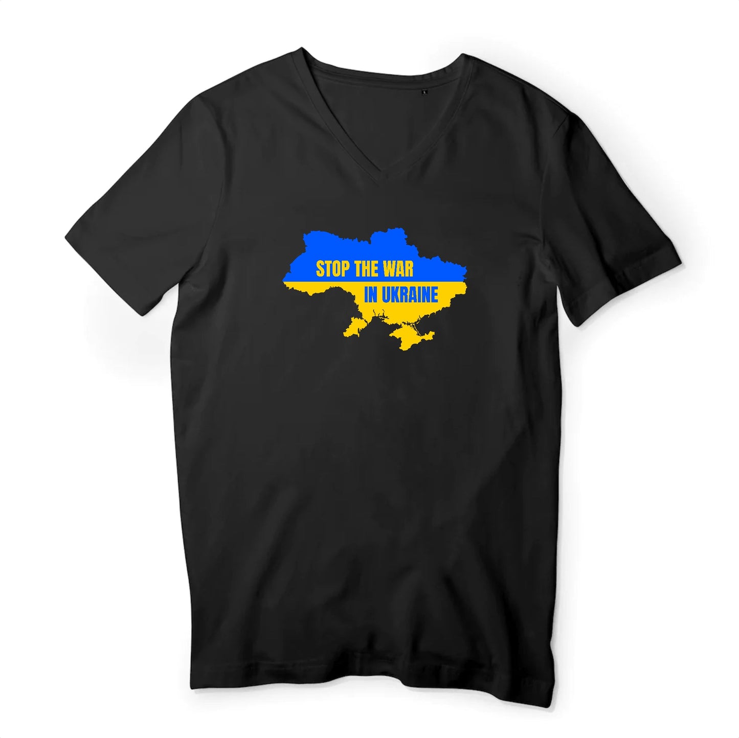 T shirt homme col V Ukraine carte du pays