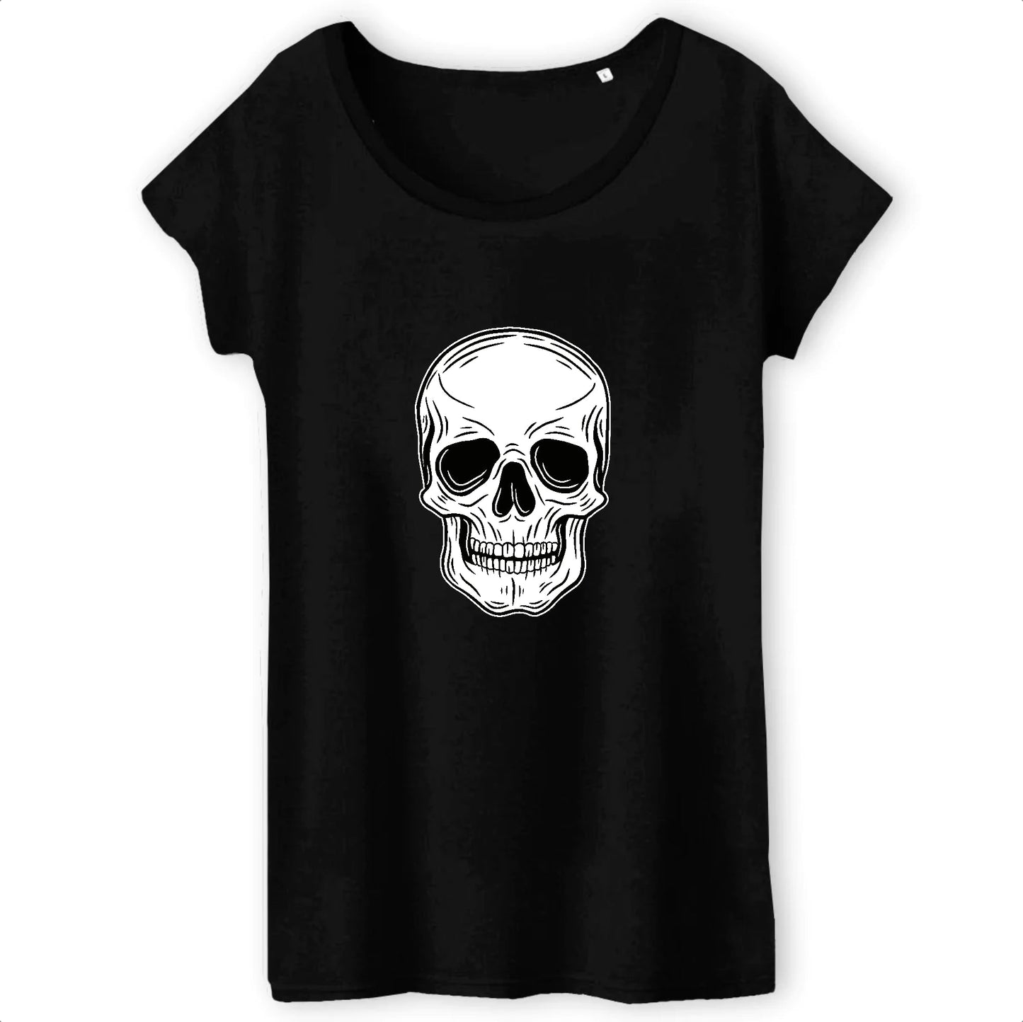 T shirt Femme Tête de Mort Blanche