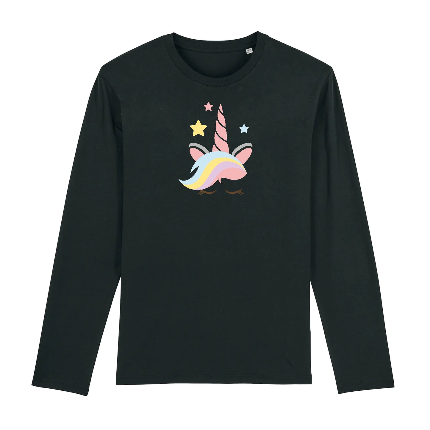 T shirt Manches longues Homme Licorne avec corne rose