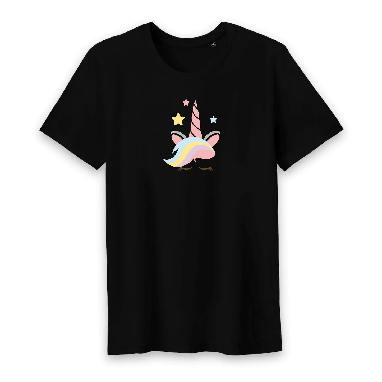 T shirt homme col rond Licorne avec corne rose