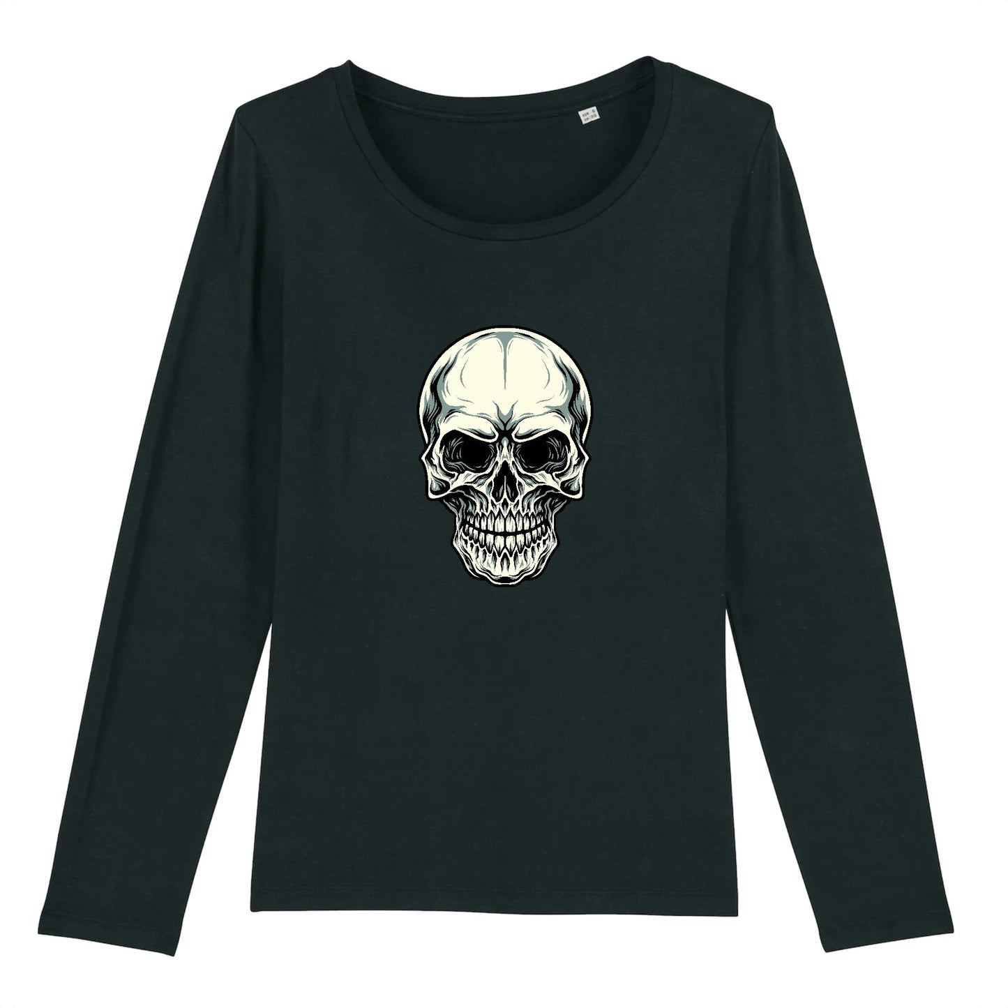 T shirt Manches longues Femme Tête de Mort horreur