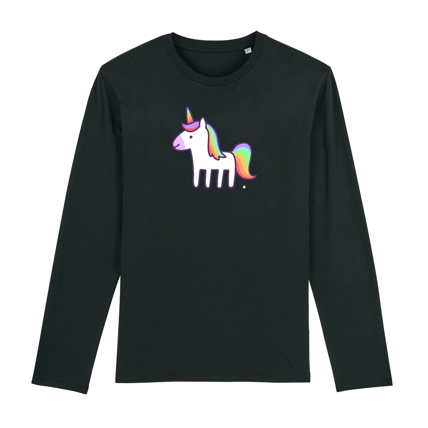 T shirt Manches longues Homme Licorne Arc en ciel