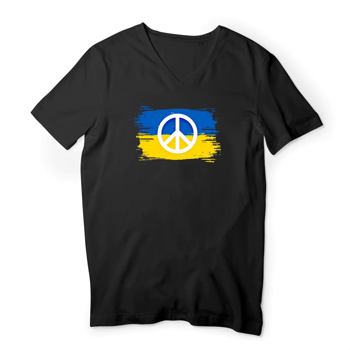 T shirt homme col V Ukraine Symbole de Paix