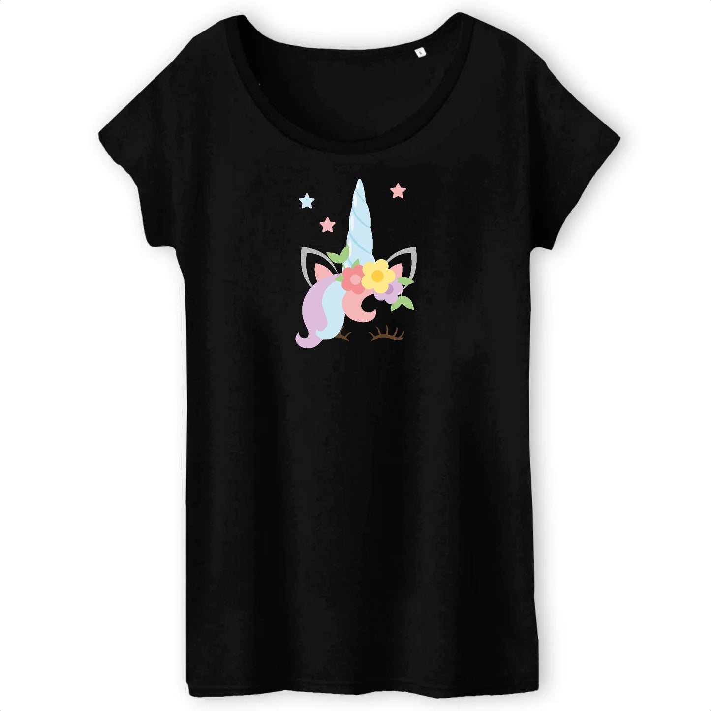 T shirt Femme Licorne avec fleurs