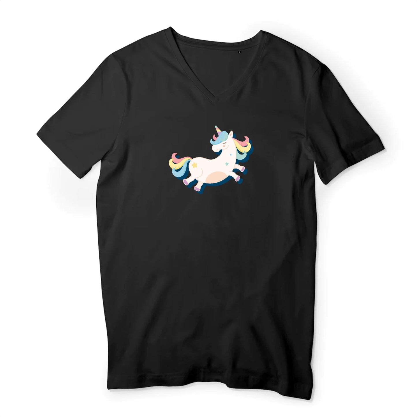 T shirt homme col V Licorne adorable