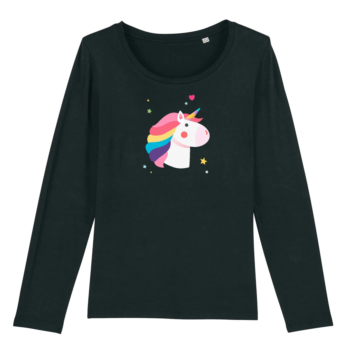 T shirt Manches longues Femme Tête de licorne
