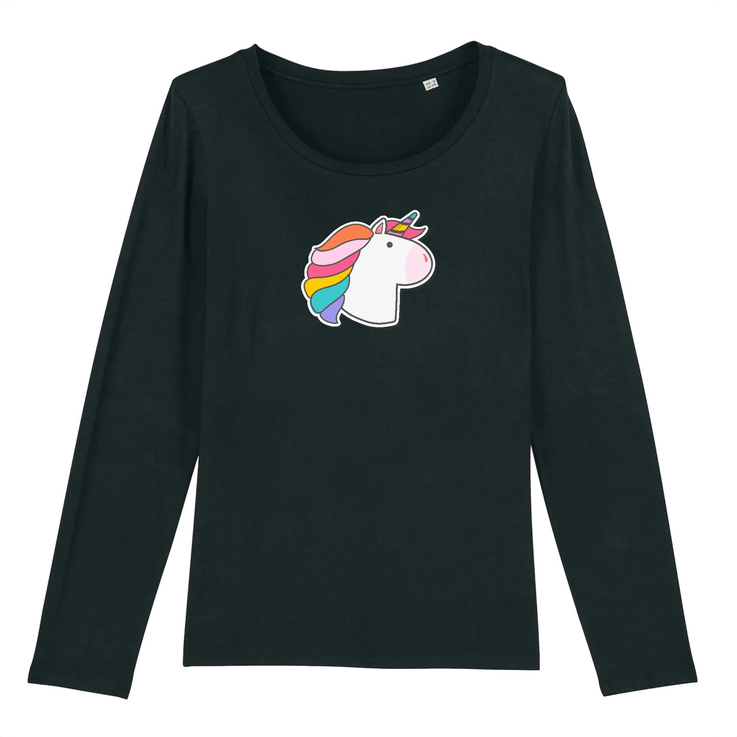 T shirt Manches longues Femme Licorne visage