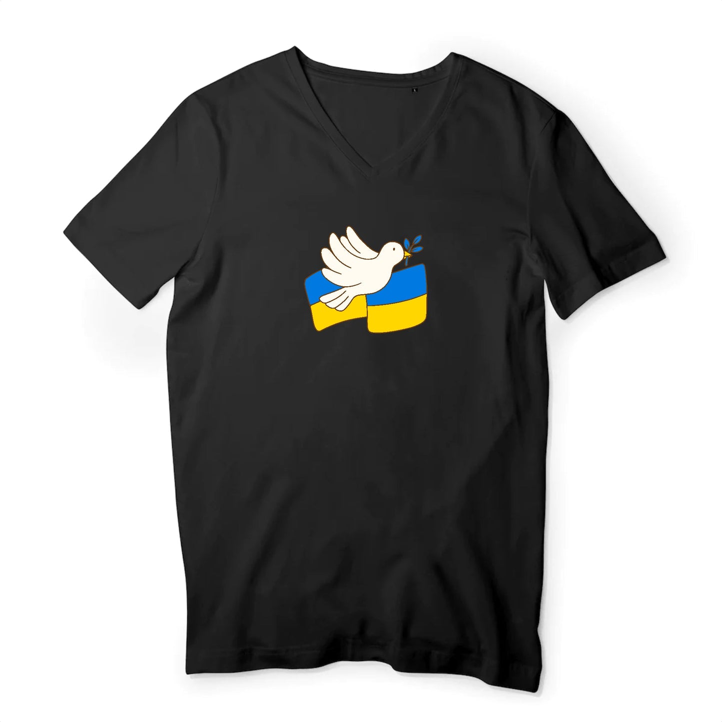 T shirt homme col V Ukraine appel à la paix