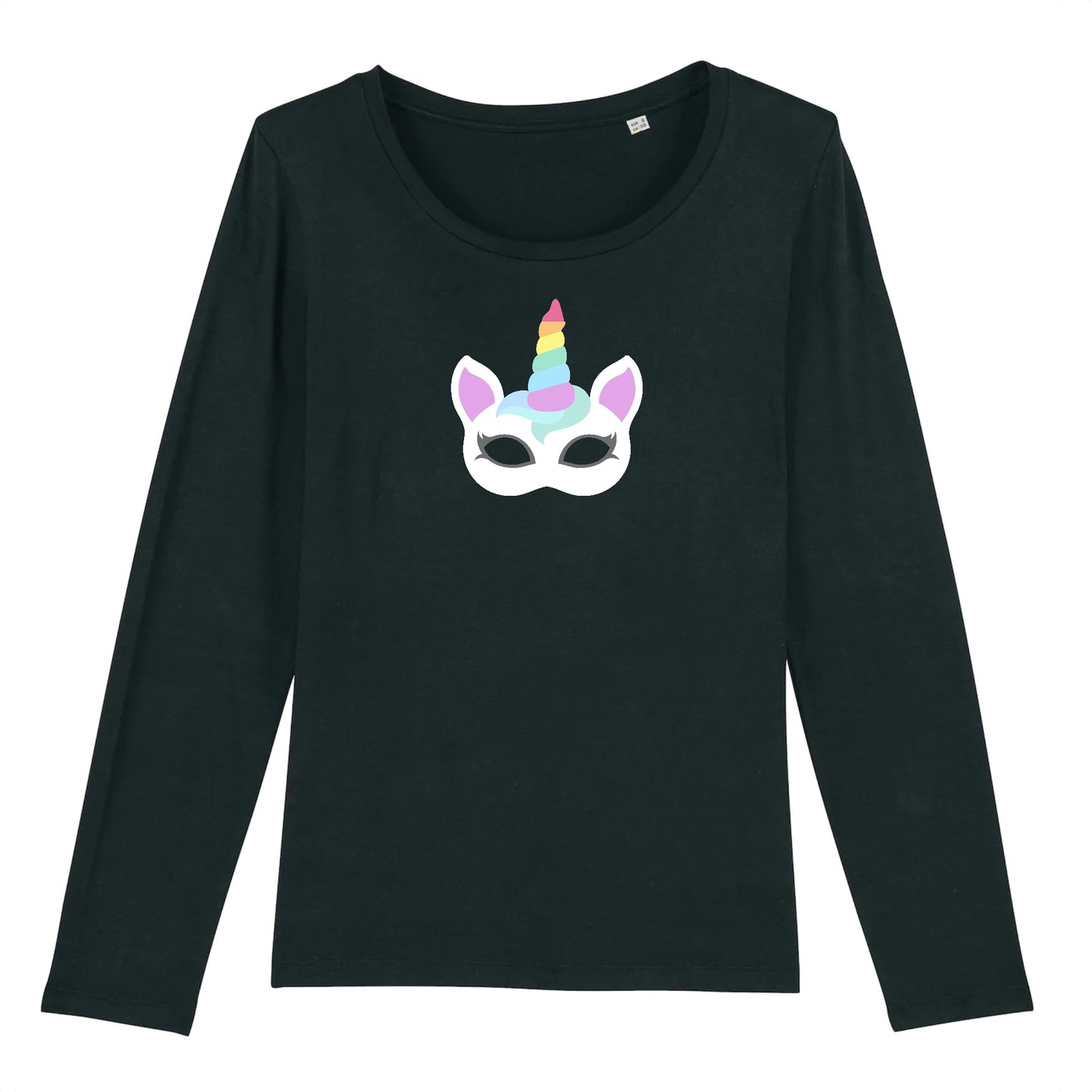 T shirt Manches longues Femme Licorne masque