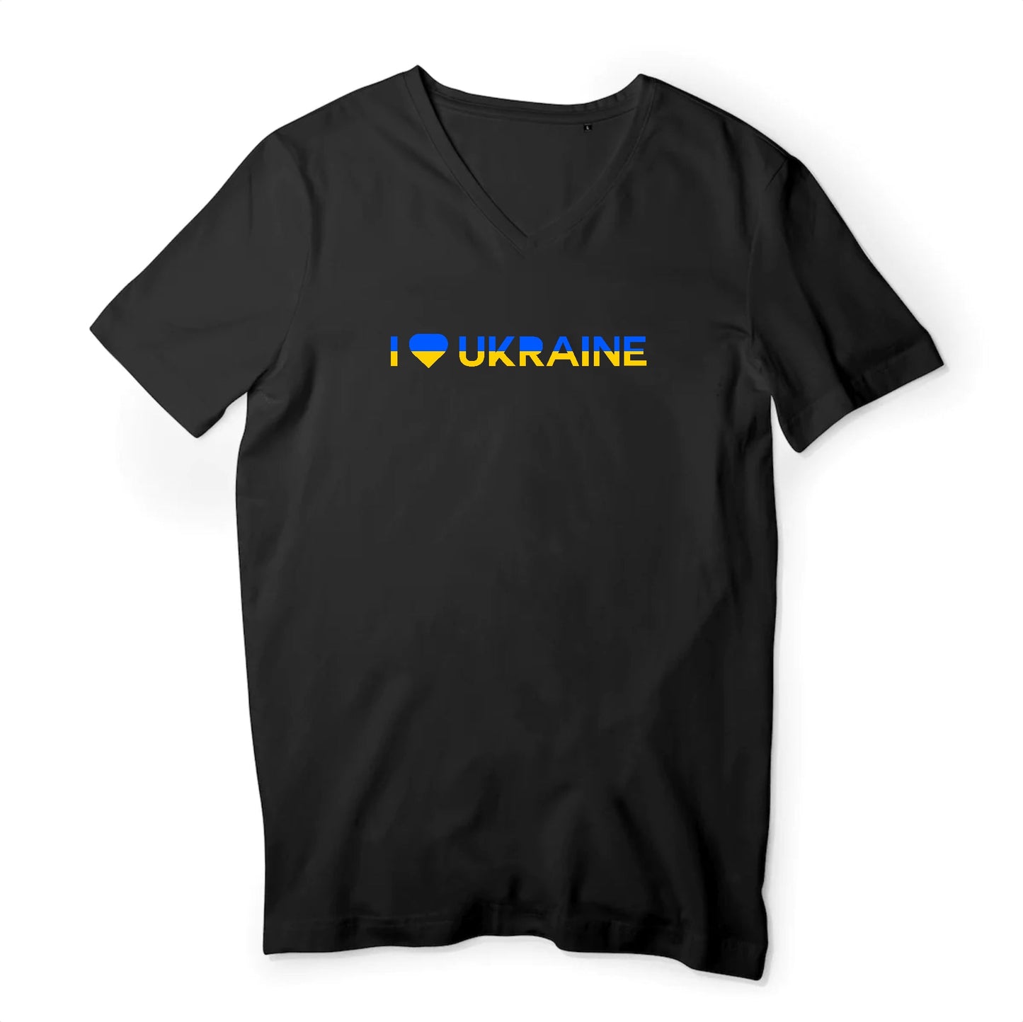 T shirt homme col V I Love Ukraine
