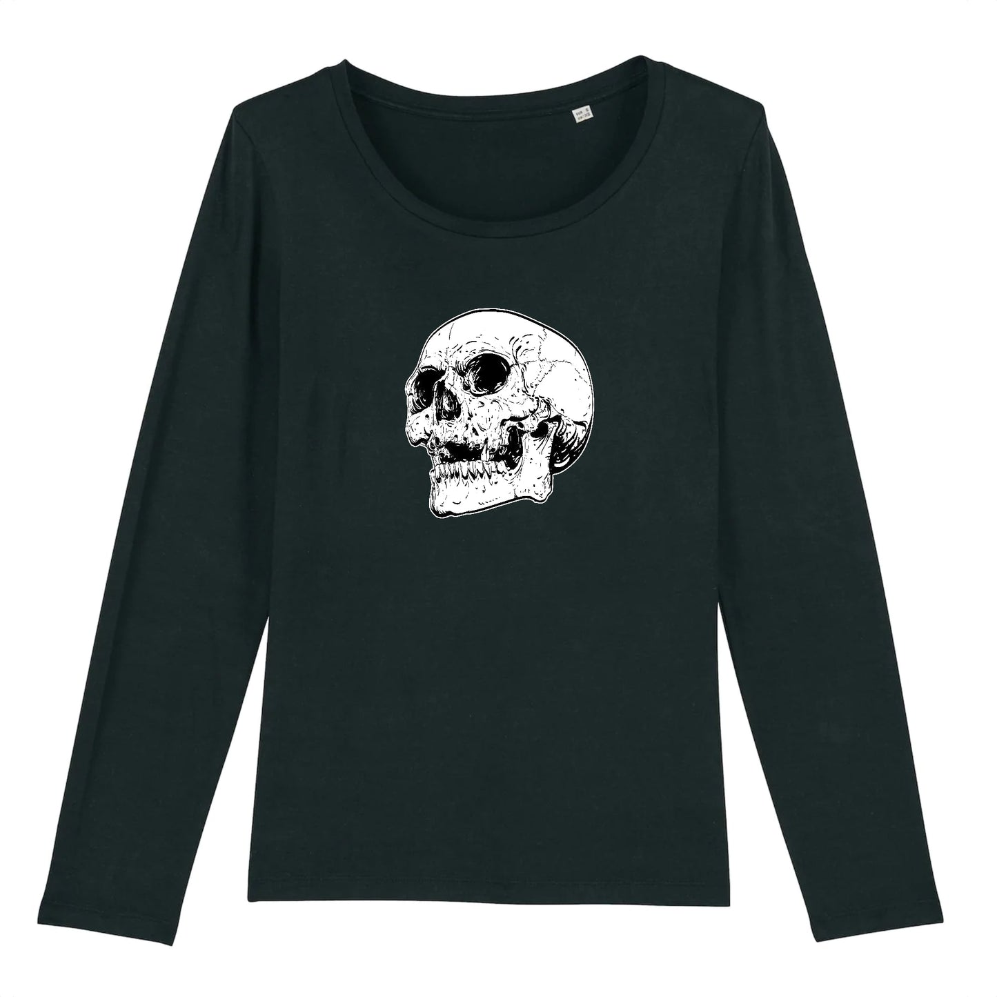 T shirt Manches longues Femme Tête de Mort peur