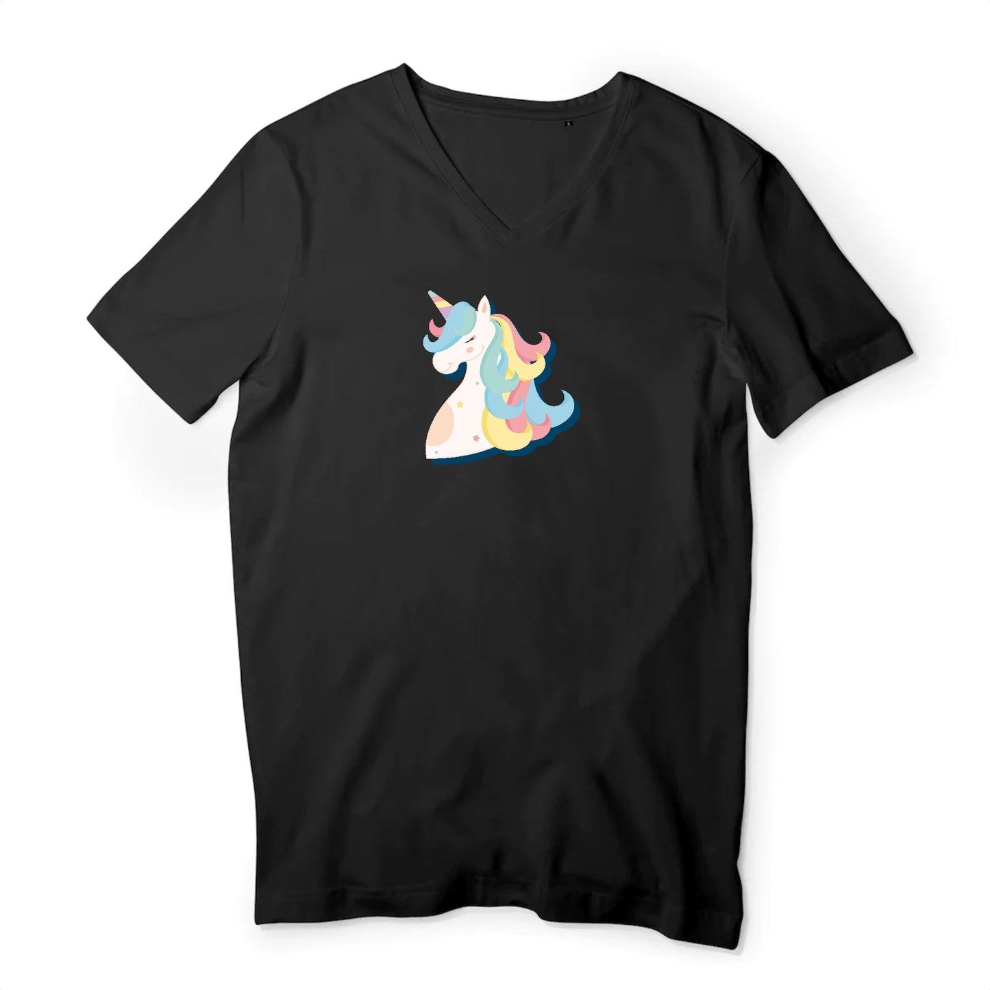 T shirt homme col V Licorne magique