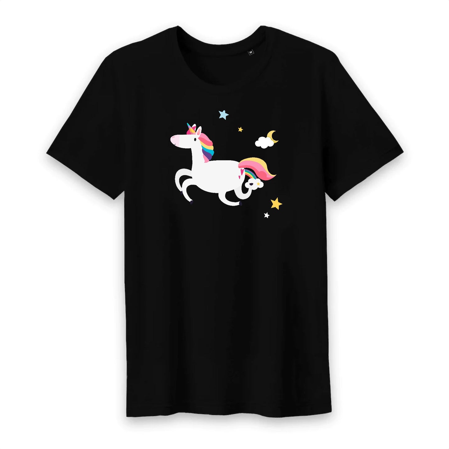 T shirt Homme col rond Licorne et étoiles