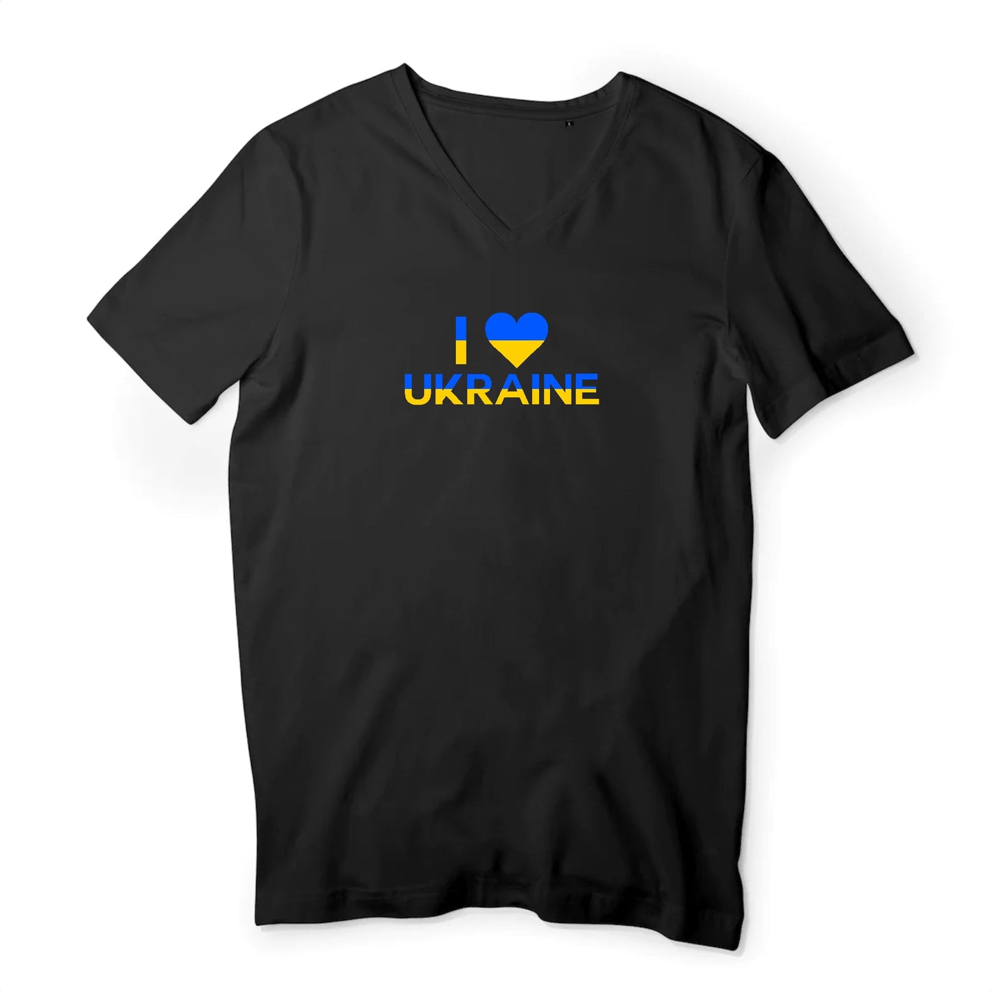 T shirt homme col V J'aime l'Ukraine
