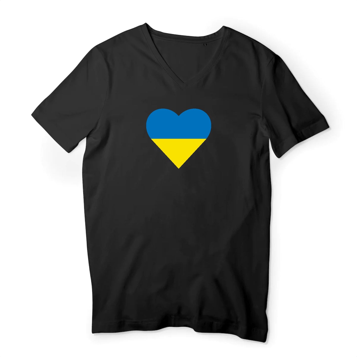 T shirt homme col V Ukraine Coeur