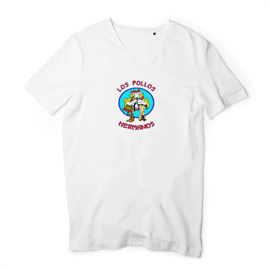 T shirt homme col V Los pollos hermanos frères poulets