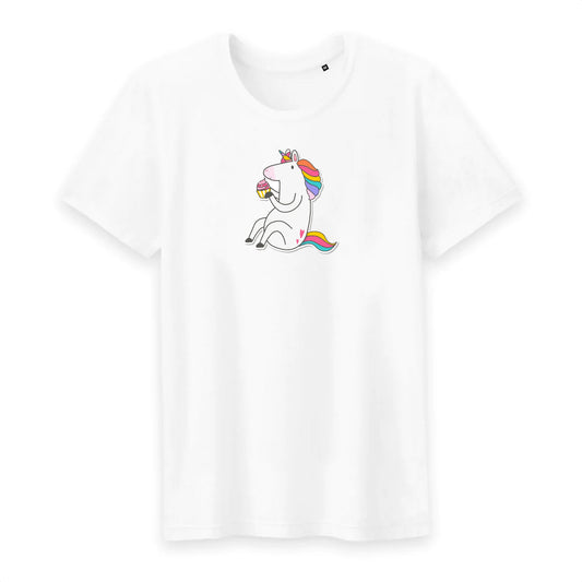 T shirt homme col rond Licorne s'assoit