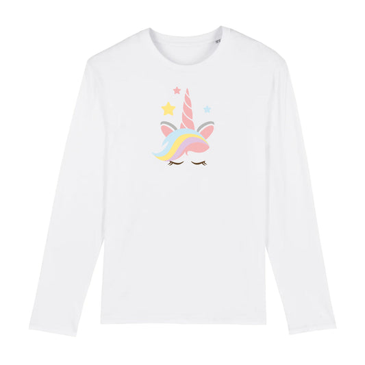 T shirt Manches longues Homme Licorne avec corne rose