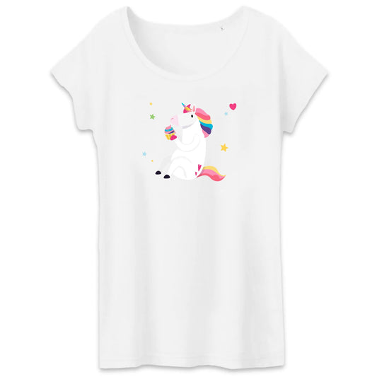 T shirt Femme Licorne avec cupcake