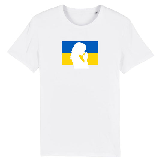 T shirt Ukraine Silhouette de Femme en Prière