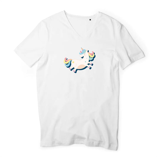 T shirt homme col V Licorne adorable