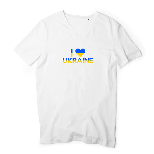 T shirt homme col V J'aime l'Ukraine