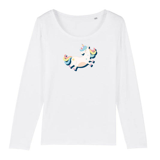 T shirt Manches longues Femme Licorne adorable