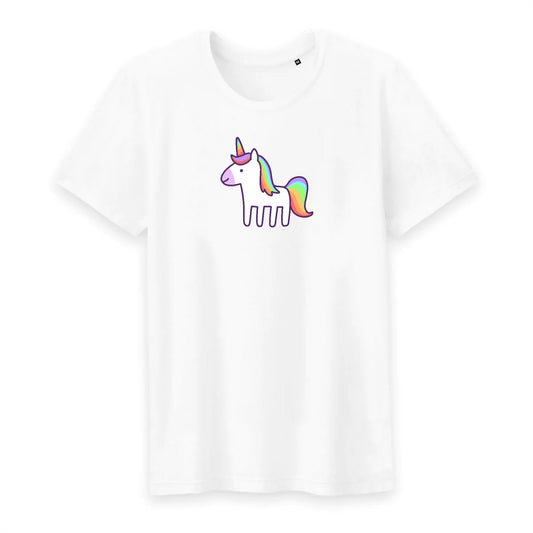 T shirt homme col rond Licorne Arc en ciel