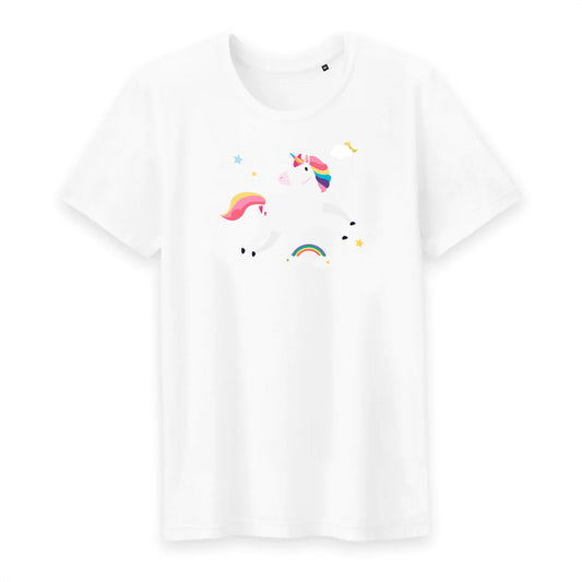 T shirt homme col rond Licorne sur les Nuages