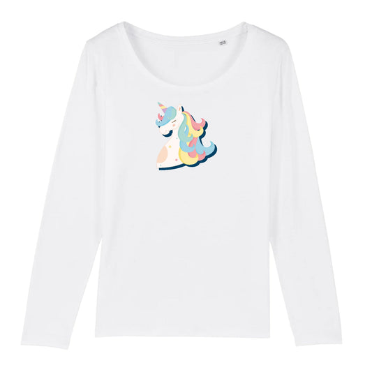 T shirt Manches longues Femme Licorne magique